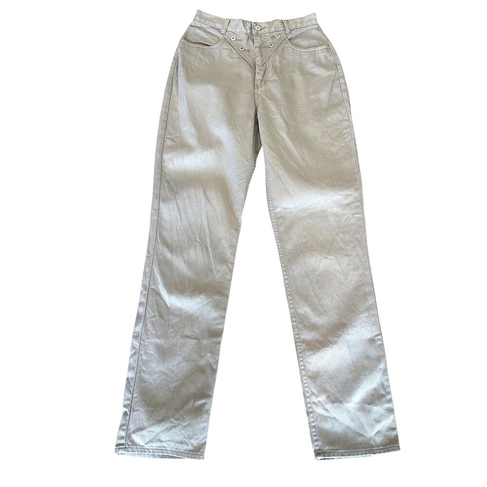 Lawman Khaki High Waisted Baggy Jeans Western Tapered Rigid Long Vintage 90s - Picture 2 of 7